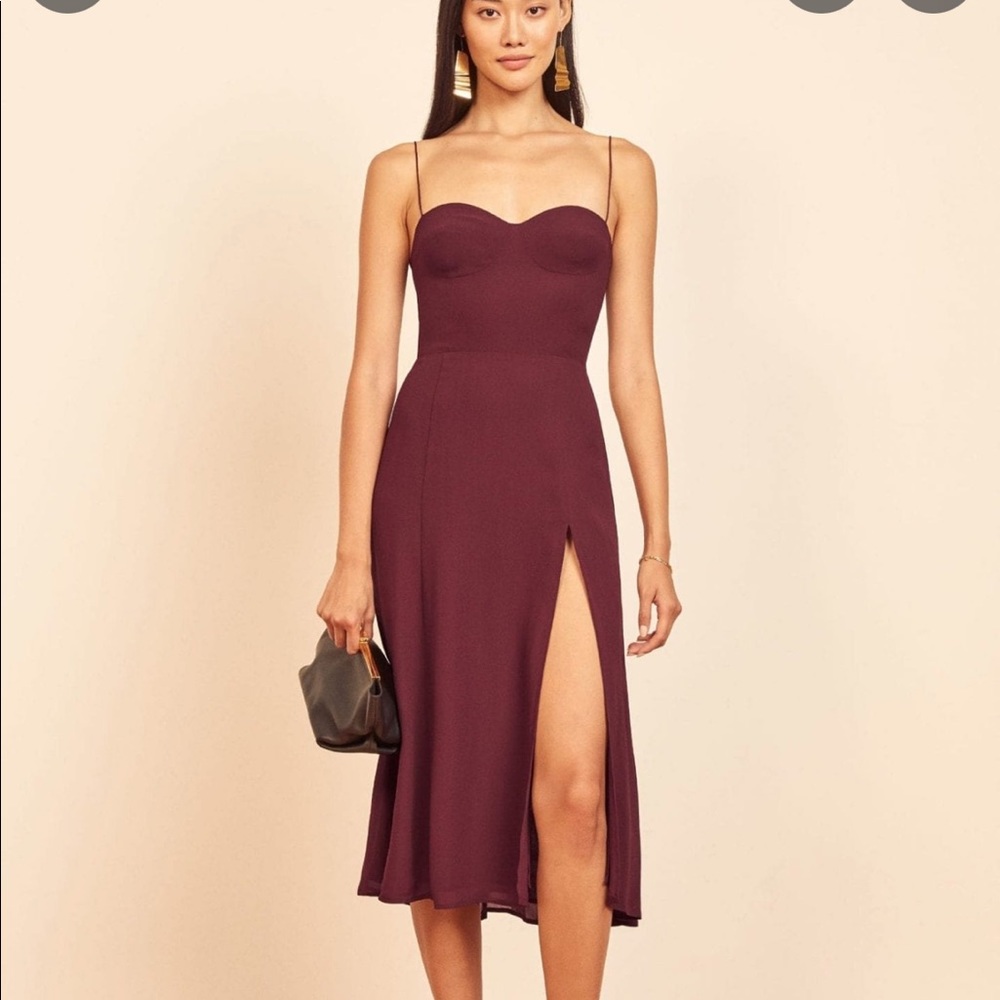 Reformation Juliette Dress, Plum, Size 2